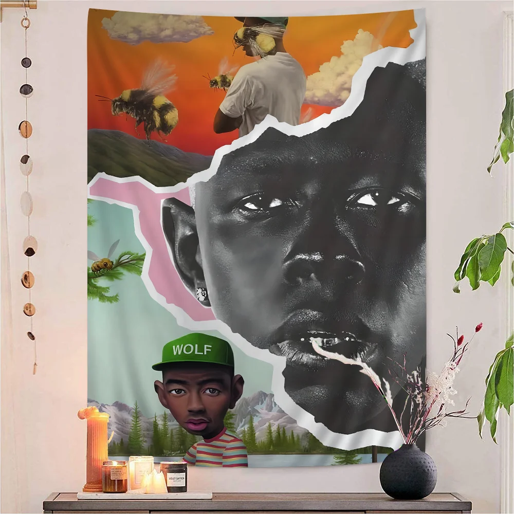 

Tyler The Creator Hip Hop Rapper DIY Wall Tapestry Hanging Tarot Hippie Wall Rugs Dorm Home Decor