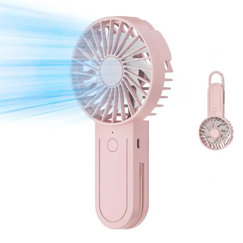 

Портативный мини-вентилятор с 3 скоростями, карманный перезаряжаемый портативный охлаждающий вентилятор с выдвижным крючком для детей, девочек, женщин