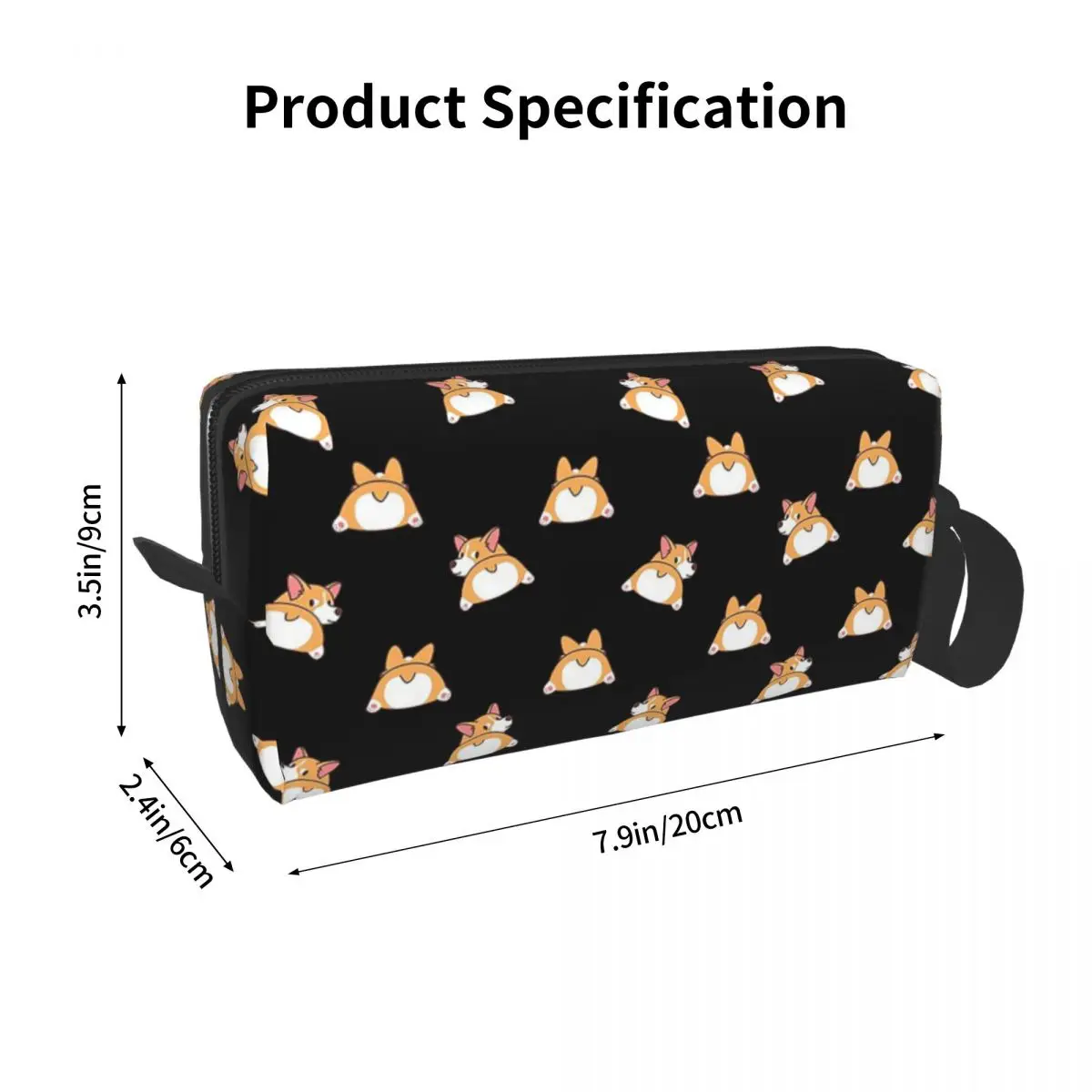 Lustige niedliche Corgi Hintern Muster dunkle Make-up Tasche kosmetischen Veranstalter Dopp Kit Toiletten artikel Kosmetik tasche für Frauen Schönheit Bleistift Fall