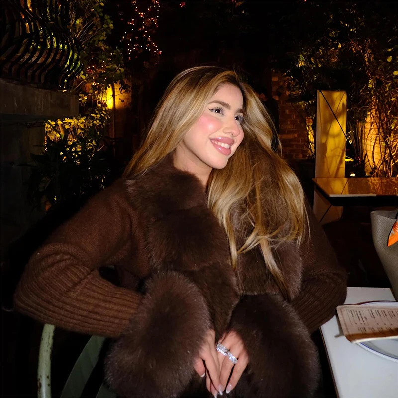 

Stylish Retro Knitwear Sweet Warm Female Knitted Jacket Trend Stylish Party Casual-chic Fall Winter Date Women Street Outfit