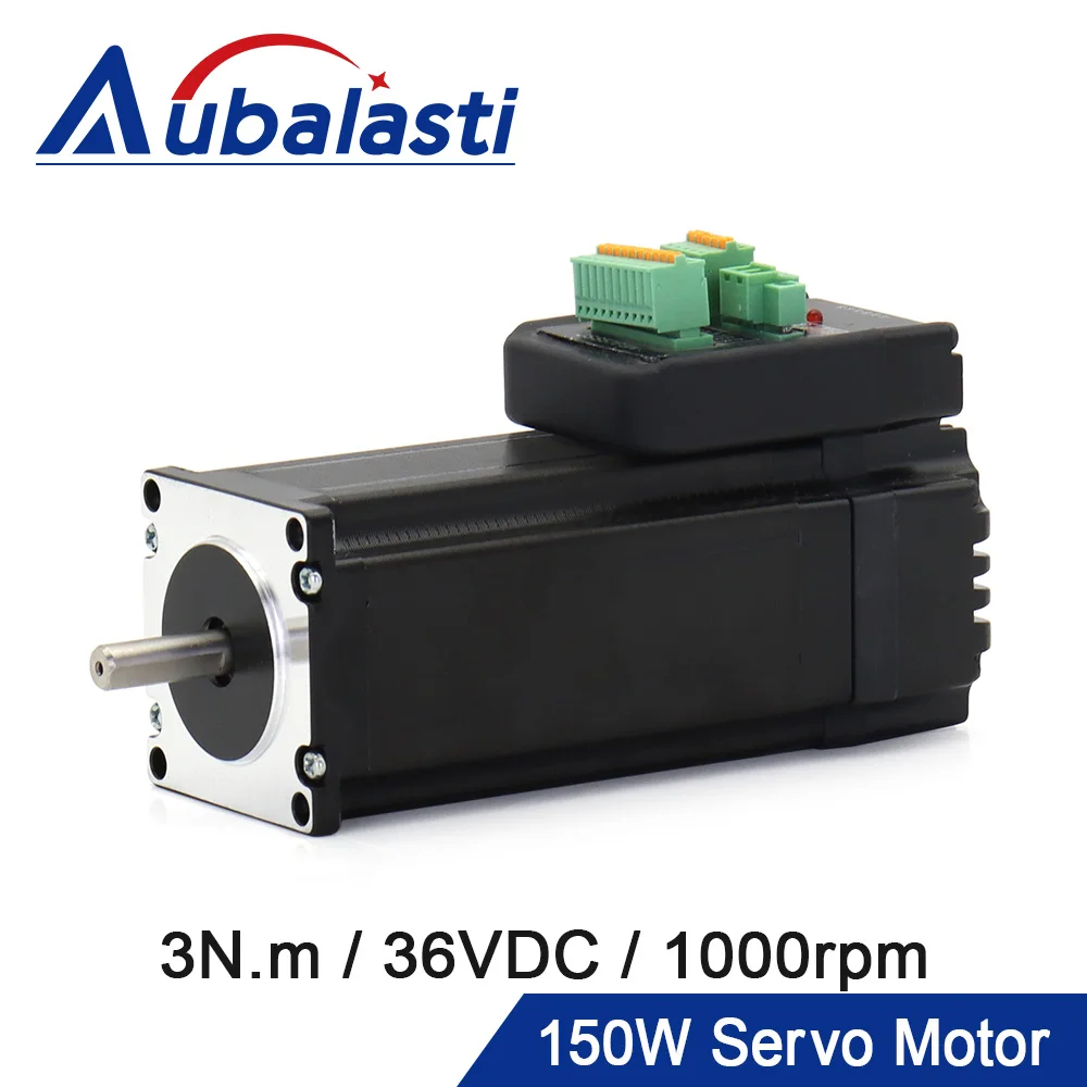 Aubalasti 150W Nema23 Integrated Servo Motor with Driver 36VDC 3N.m 1000rpm Servo Motor and Driver JSS57P3N