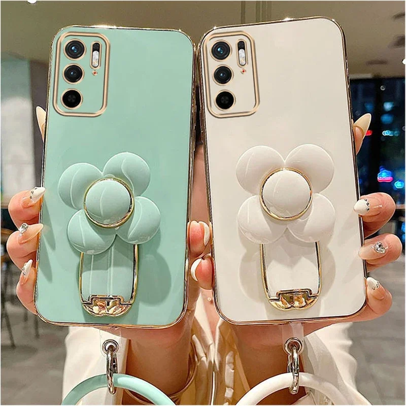 Luxury Rotating Flower Tie Rod Stand Case For Samsung S23 S22 S21 S20 FE Plus Ultra Note 20 10 9 8 S10 S9 S8 Gold Plated Cover