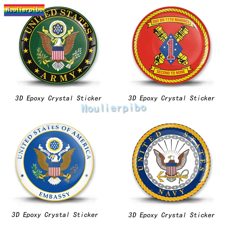 3D Cute Stereo Sticker Epoxy Dome United States Marine Corps Flexible Decal Car Styling Decoration Motorcycle Helmet Vinyl Decal