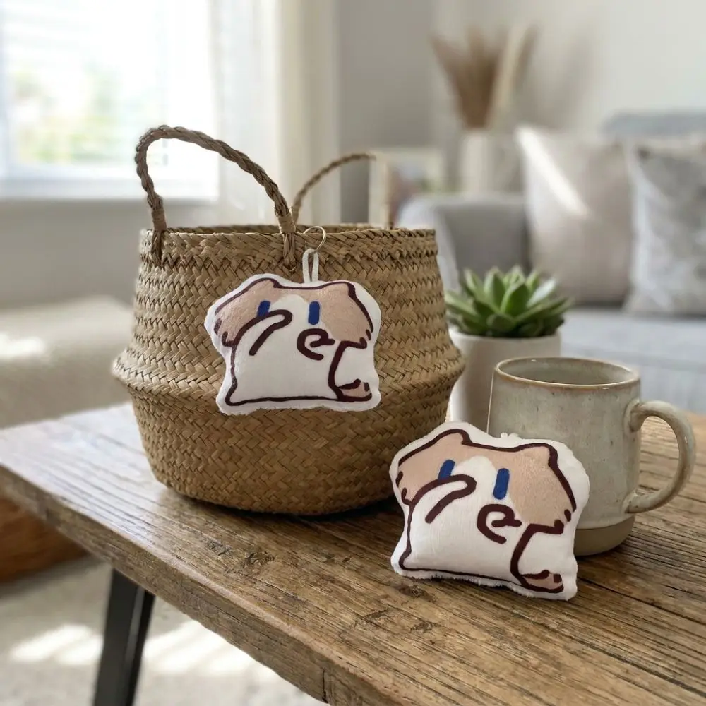 Press Sound Cat Plush Sound Keychain Cartoon Abstract Stuffed Cat Pendant Lint Resistant Animal Kitten Bag Charm