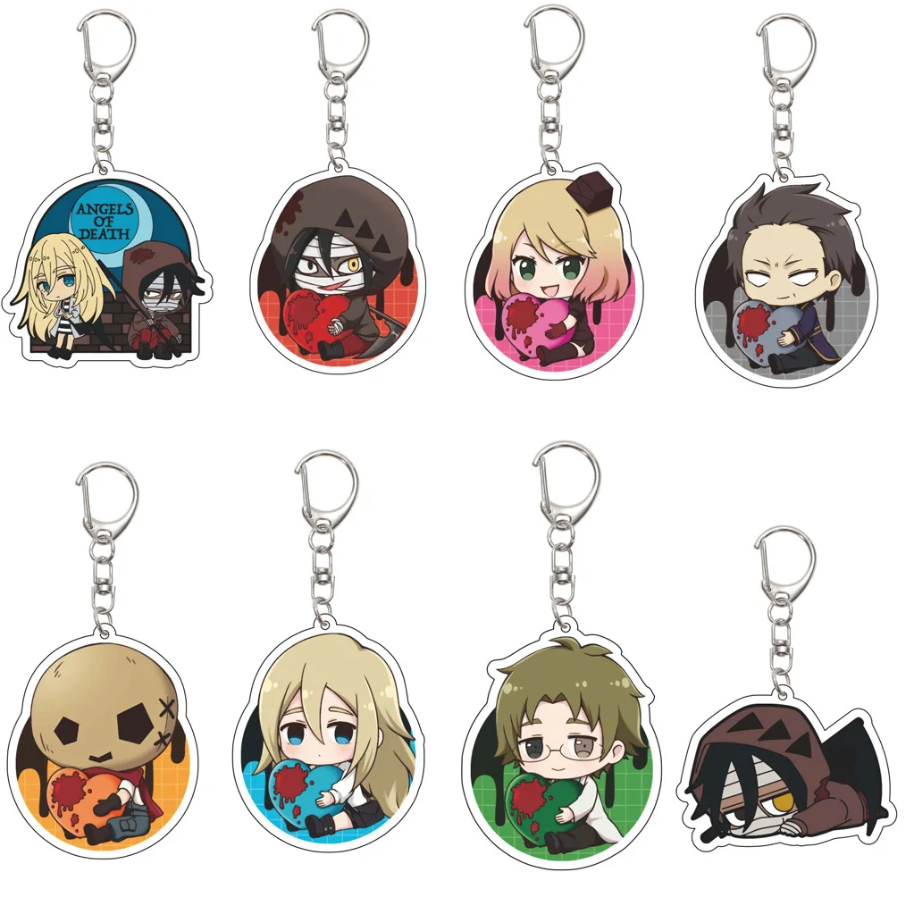 Porte-clés Anime Angels of Death 55MM, Rachel Gardner, Isaac Foster, Daniel Dickens, Edward Mason, porte-clés en acrylique, cadeaux de Noël