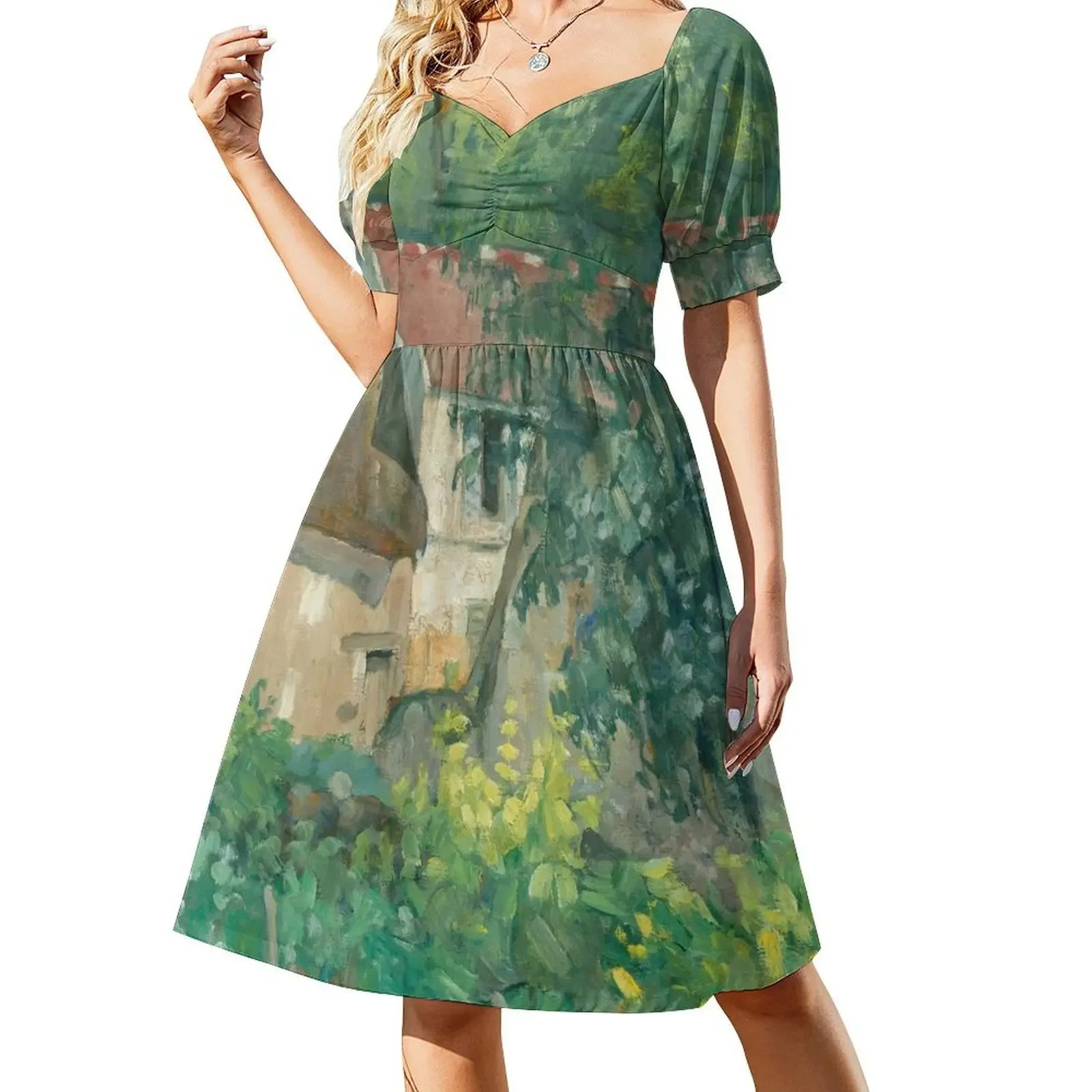 

Paul Cézanne, House of Père Lacroix, 1873 Painting Short-Sleeved Dress Long dress woman african dresses for woman