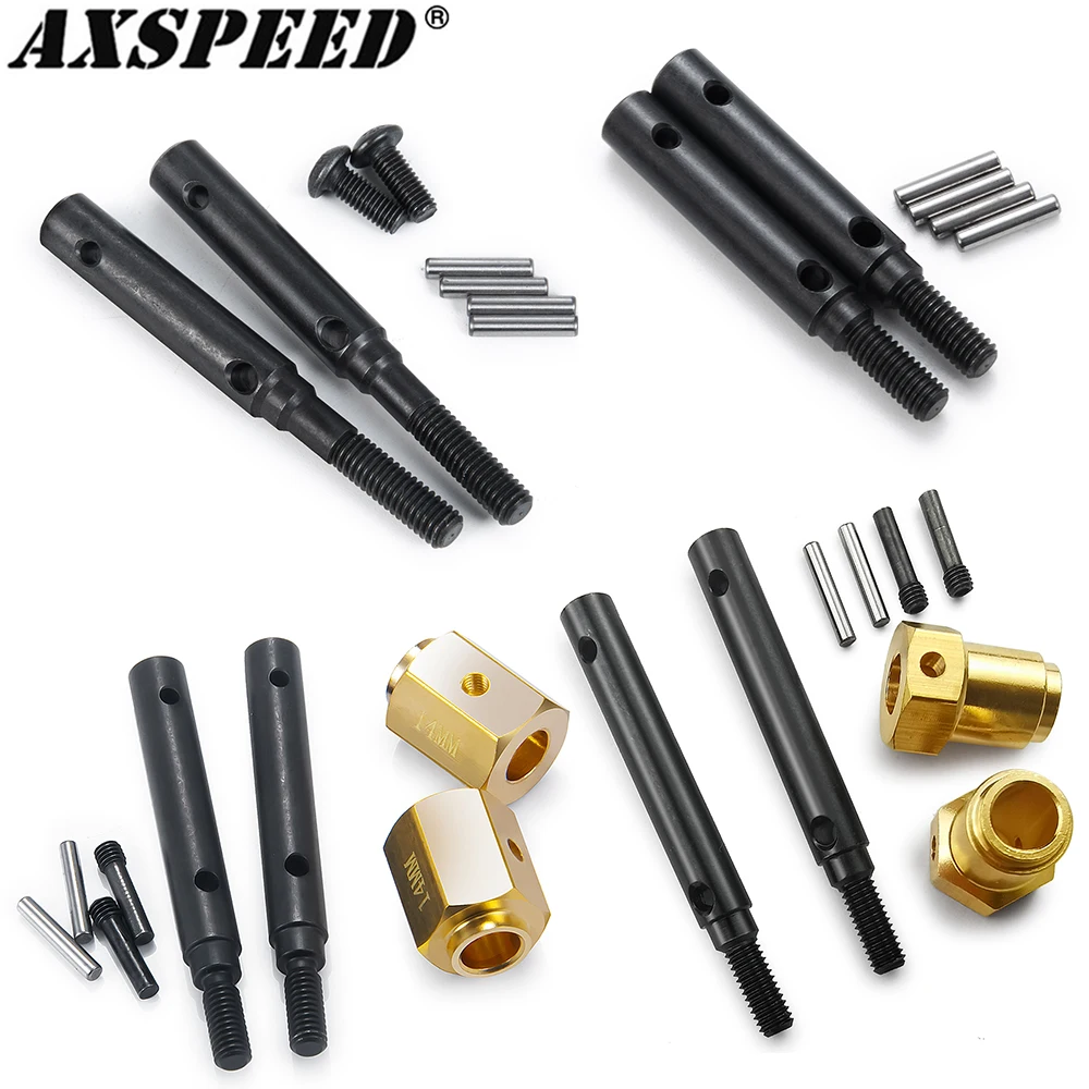 AXSPEED Portale in Metallo Stub Asse Albero Ingranaggio di Trasmissione e Ruota Adattatore Esagonale per TRX-4 TRX4 1/10 RC Crawler Auto Parti di Aggiornamento
