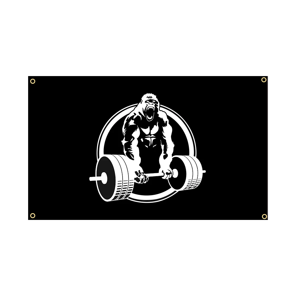 Nlbflag 90X150cm 3x5ft GYM Gorilla Lifting Weightlifting Flag Banner Poster Tapestry