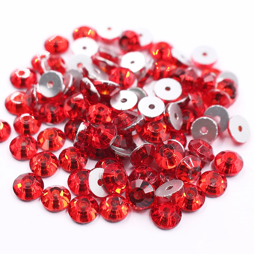 3mm-6mm 100 stücke Flatback Mittleren Loch Nähen Strass Shiny Kristalle Strass Perlen Nähen Auf Strass für kleidung Stoff Edelsteine – Detail 5