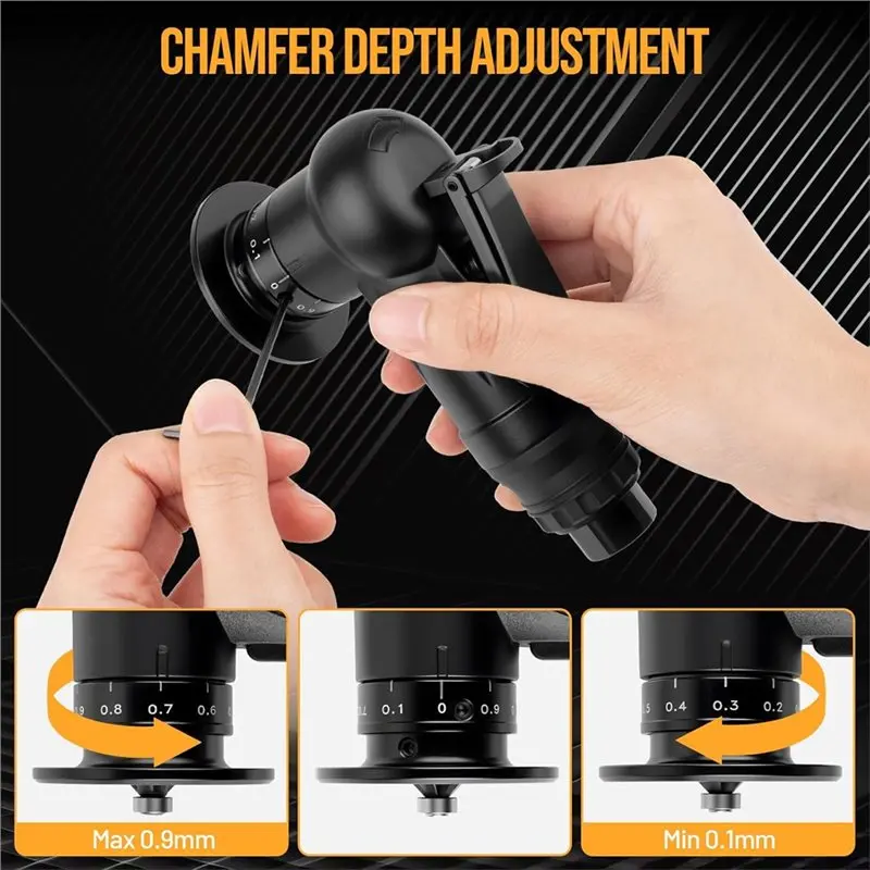 ABHU Pneumatic Chamfering Tool With Upgraded Air Design, Includes 6 C-Angle& 6 R-Angle Replacement Blades