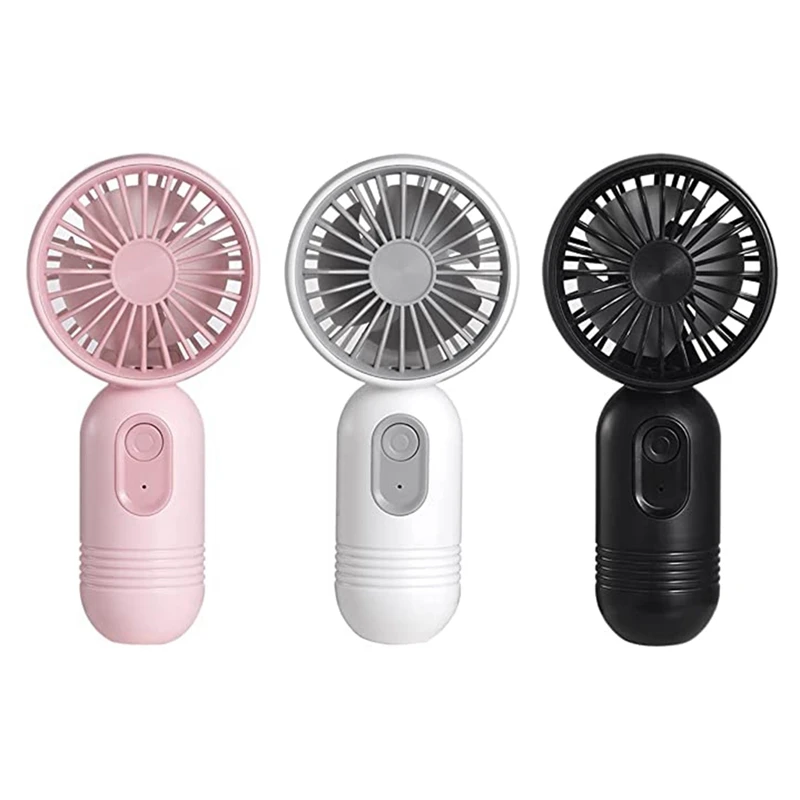 AD24-mini ventiladores, ventilador pessoal recarregável usb, ventilador de mão pequeno a pilhas para viagens/acampamento/ao ar livre/casa/escritório 3 peças