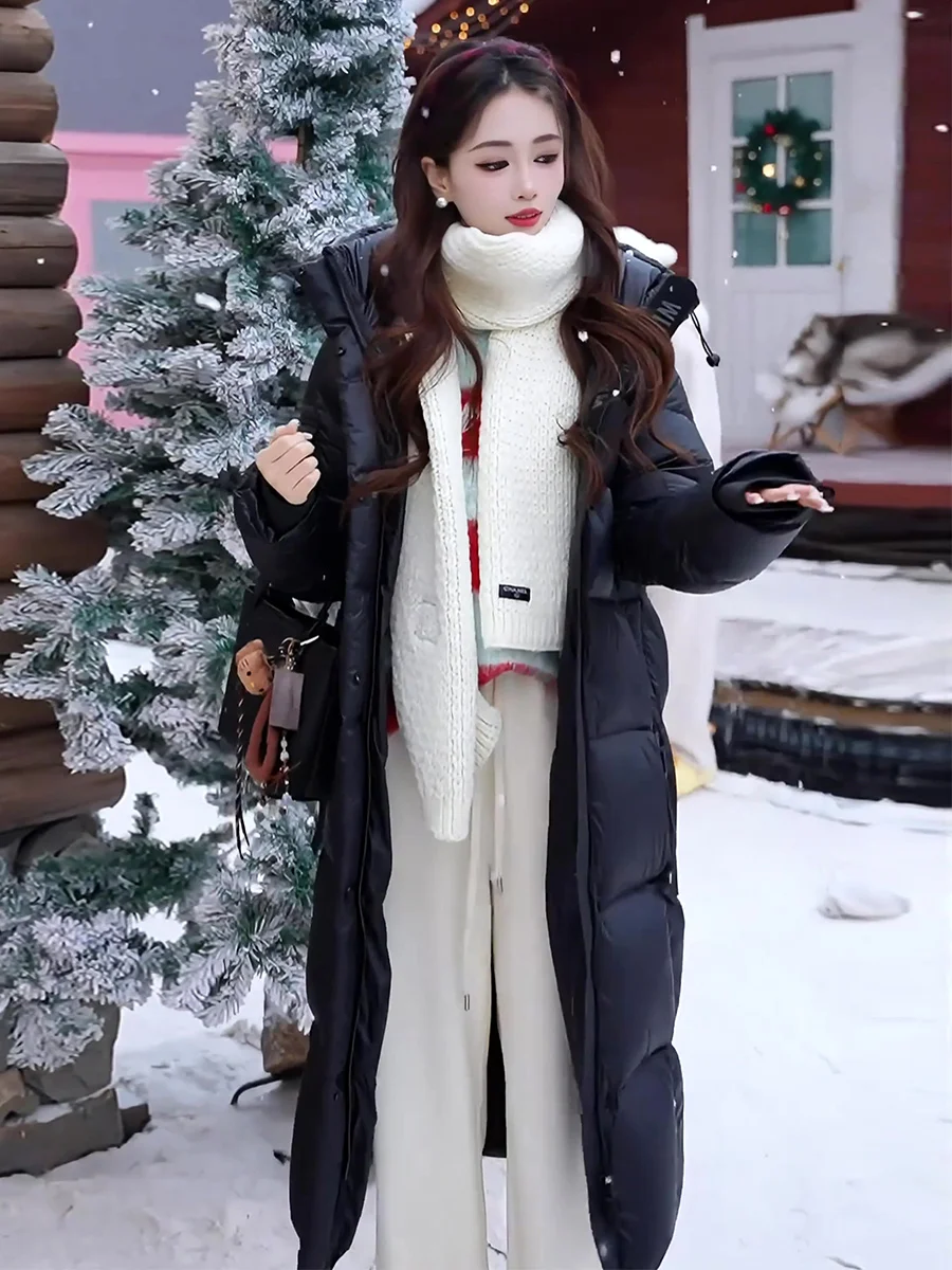 

Winter New Arrival Women's Long White Du down Jaet Coat Ultra Cold Resistant Casual Sle Zipper ket Design Ci Leisure