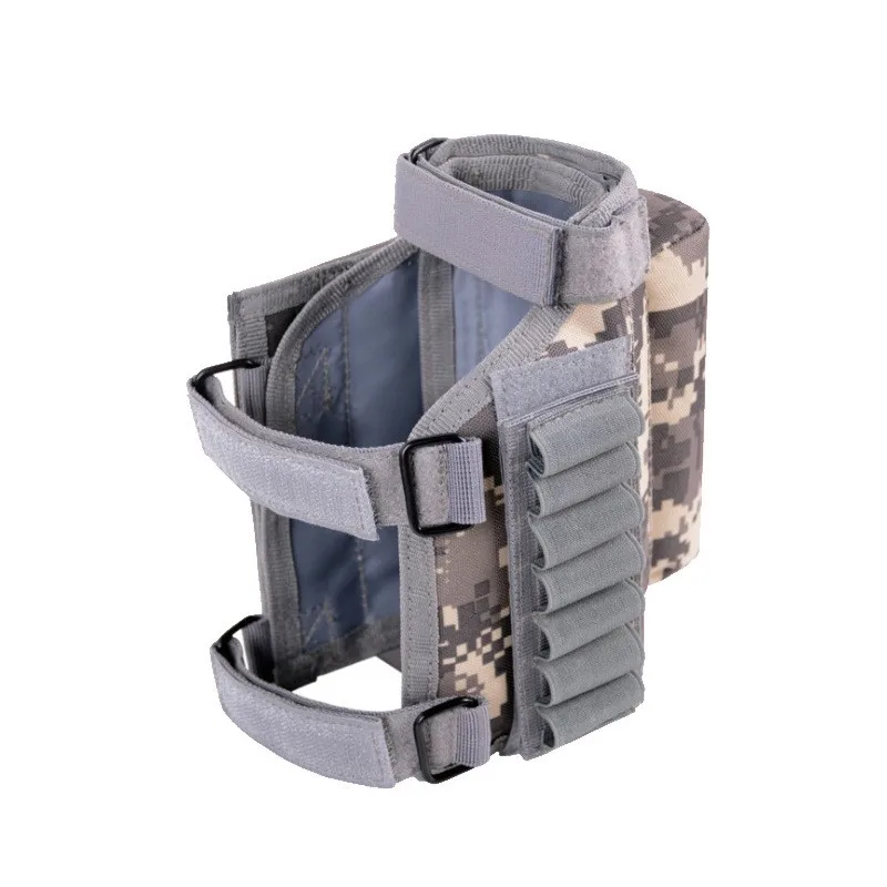 Camo Outdoor Tactical Butt Stock Rifle Cheek Rest Pouch Bullet Holder Adjustable Nylon Riser Pad Ammo Cartridges Bag for Hunting