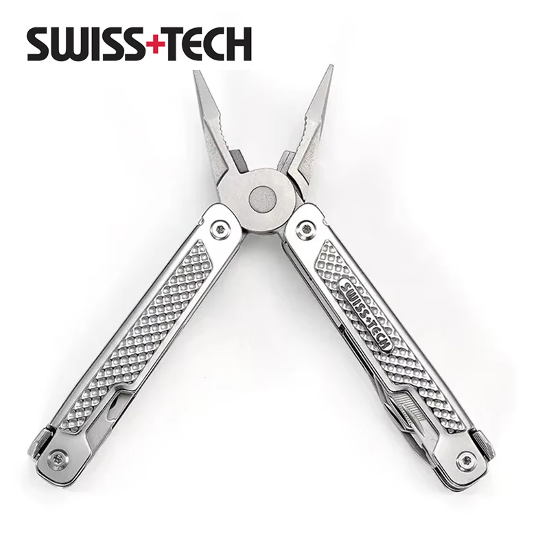 

SWISS TECH 15 In 1 Multi-Function Folding Tool Pliers Multi-Function EDC Tool Scissors Camping Carry Outdoor Repair Tool