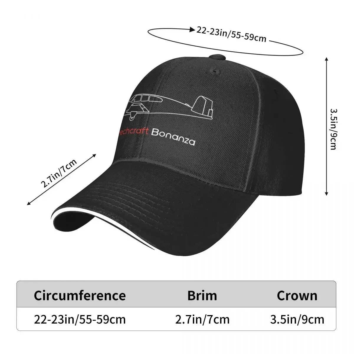 Beechcraft Bonanza Logo หมวกเบสบอล หมวกตกปลา Visor Women's Golf Wear Men's