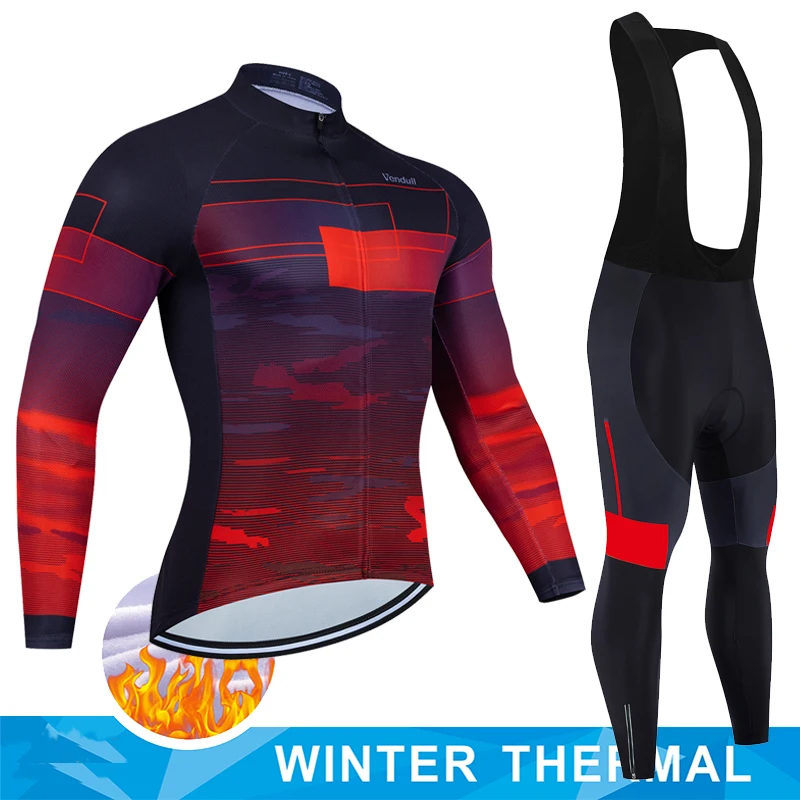 Cycling Bib Jersey 2024 New Winter Thermal Fleece Clothing Men Road Bike Uniform Suit Bicycle Pants Set Jerseys Sports Clothes