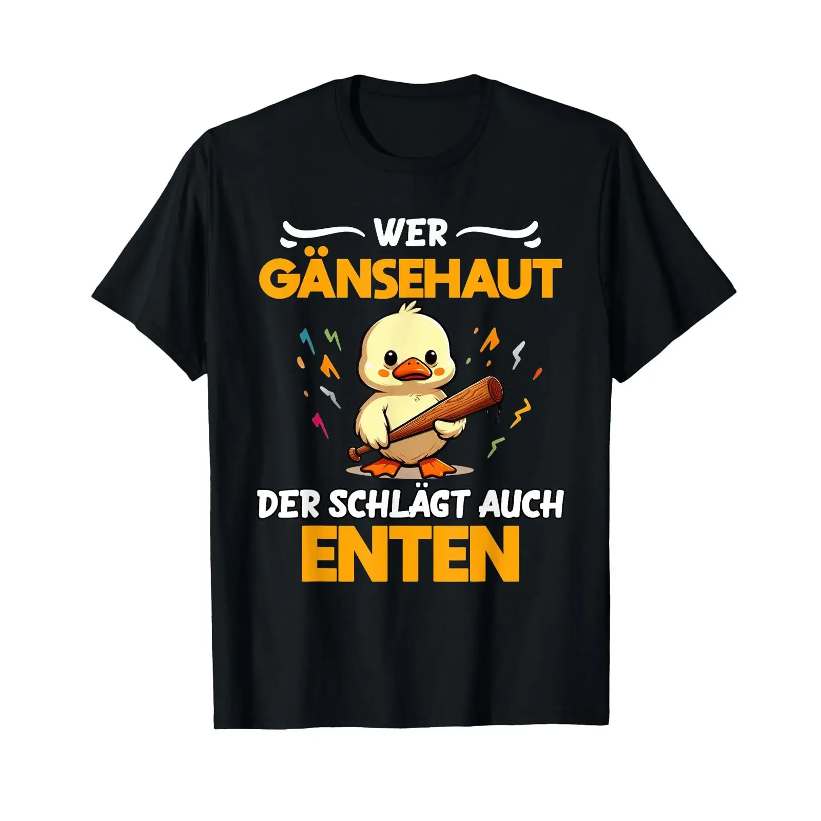 Carnival costume Whoever gets goosebumps also hits ducks T shirt vintage Washed Casual Versatile Breathable Stretched Slightly