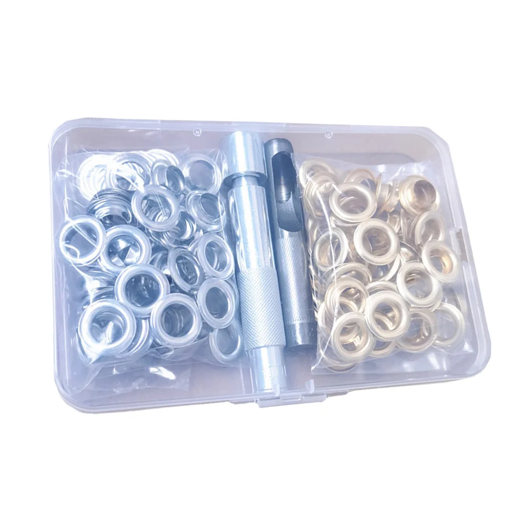 

Copper Grommets Kit Eyelets for Curtain Portable Punching Tools Metal Eyelets Lightweight Storage Box Washer Sealing Pad