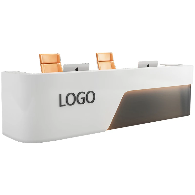 Durable Office Furniture Modern MDF Shiny Front Desk Shop Beauty