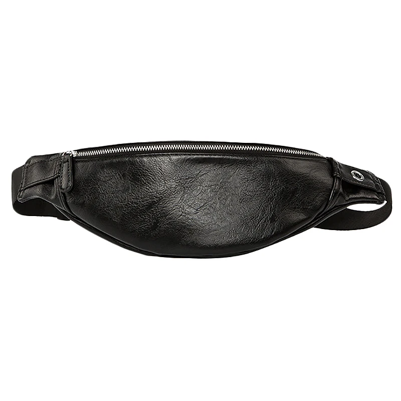 Luxury Leather Fanny Pack Men Waist Bag Fashion Adjustable Belt Bag Male Heuptas Bum Banana Bag Banana