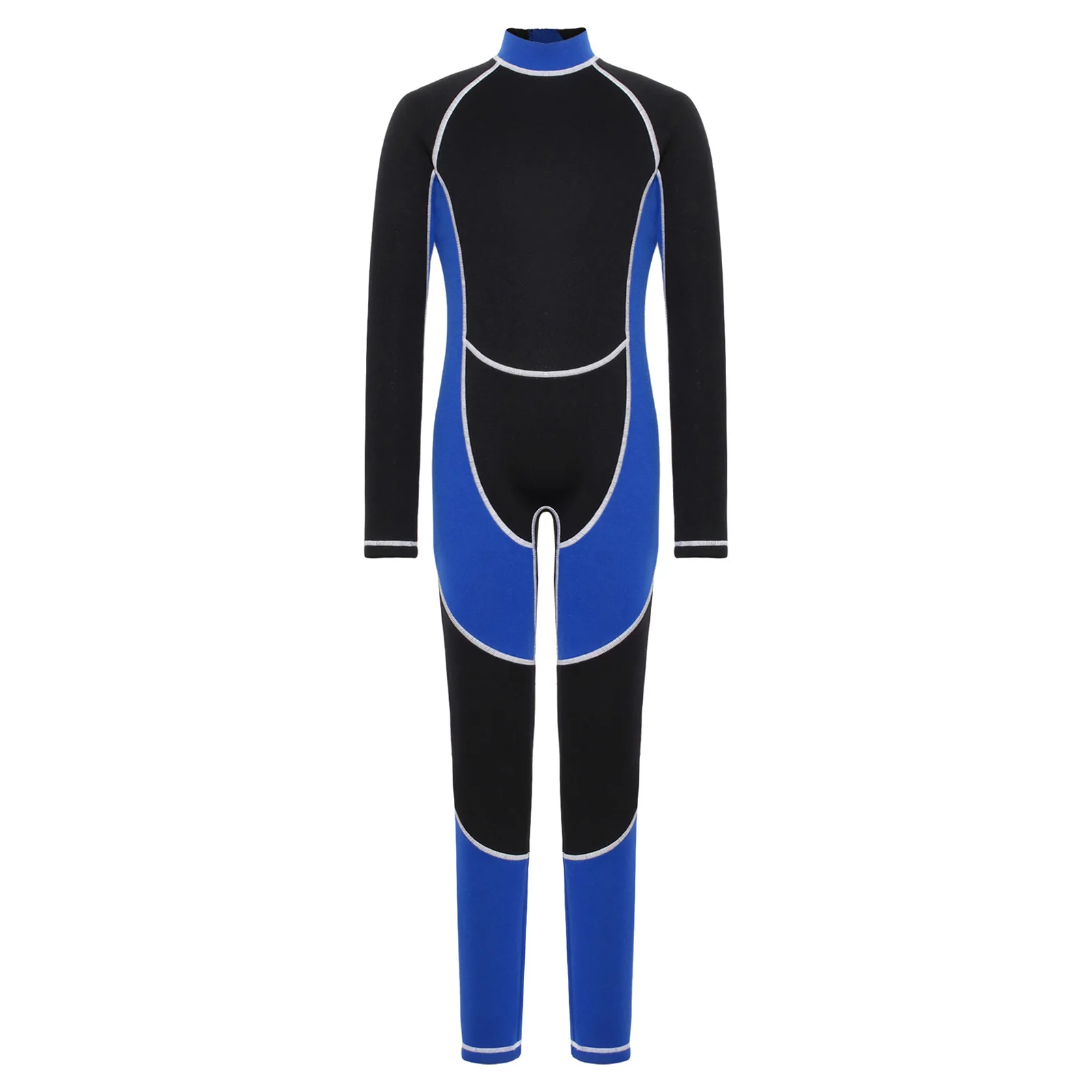 

Kids Full Wetsuit One Piece Swimsuit Long Sleeve Back Zipper Full-body Jumpsuit for Beach Scuba Diving Spearfishing Underwater