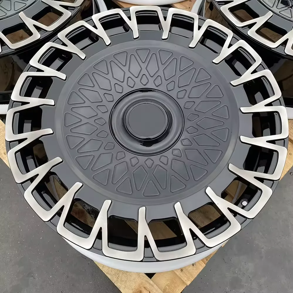 6061-T6 Aluminum Alloy Forged Wheels Custom 18-24 Inch Black Machined Surface Rims for Luxury Sports Car Modification