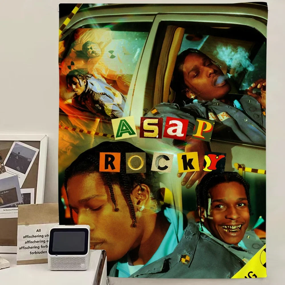 

Hip Hop Rapper Asap-Rocky Music Album Printed Large Wall Tapestry Hanging Tarot Hippie Wall Rugs Dorm Cheap Hippie Wall Hanging