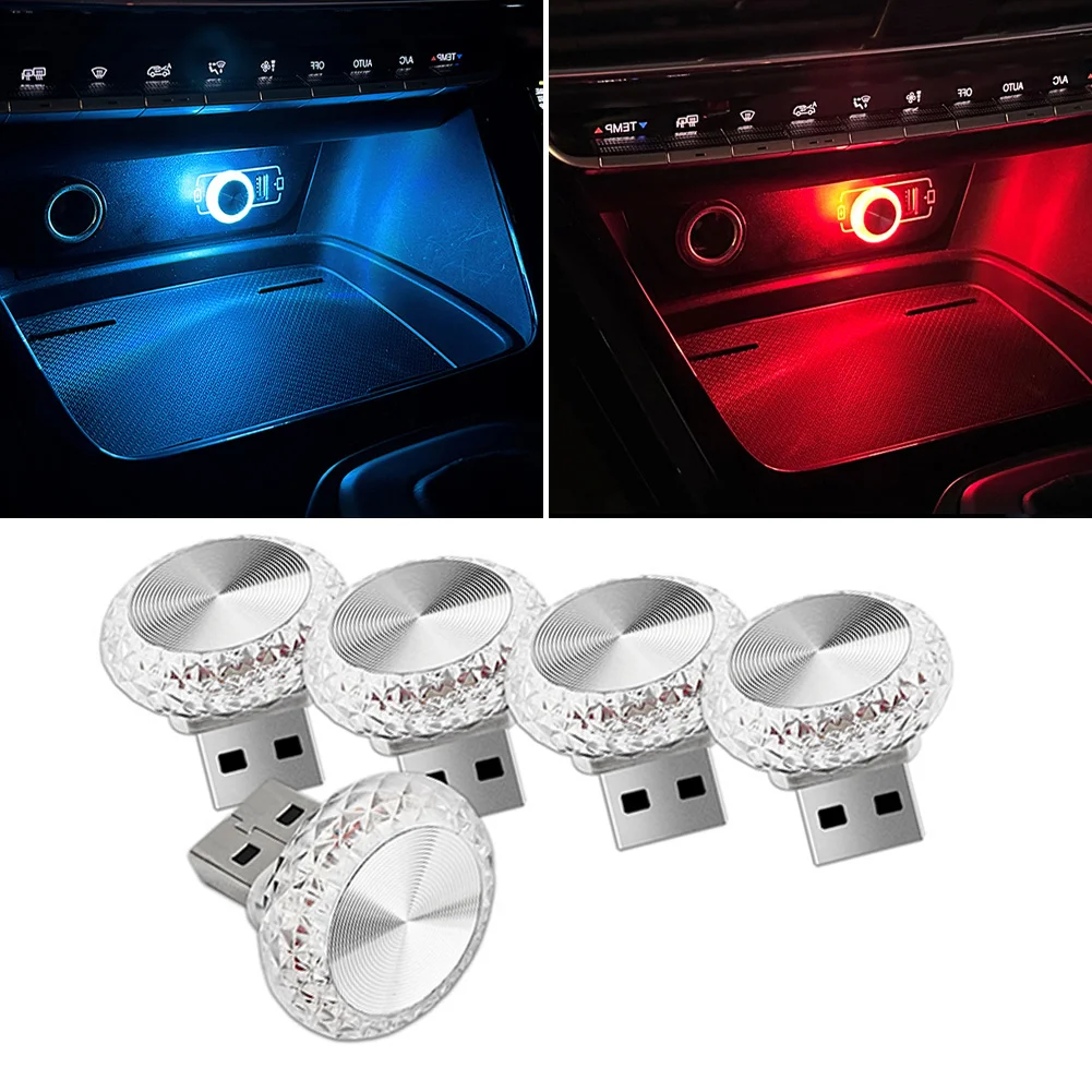 Colorful USB Ambient Light LED Decorative Car Atmosphere Lamps Portable Plug Play Ambiance Lamp Universal Auto Interior Light