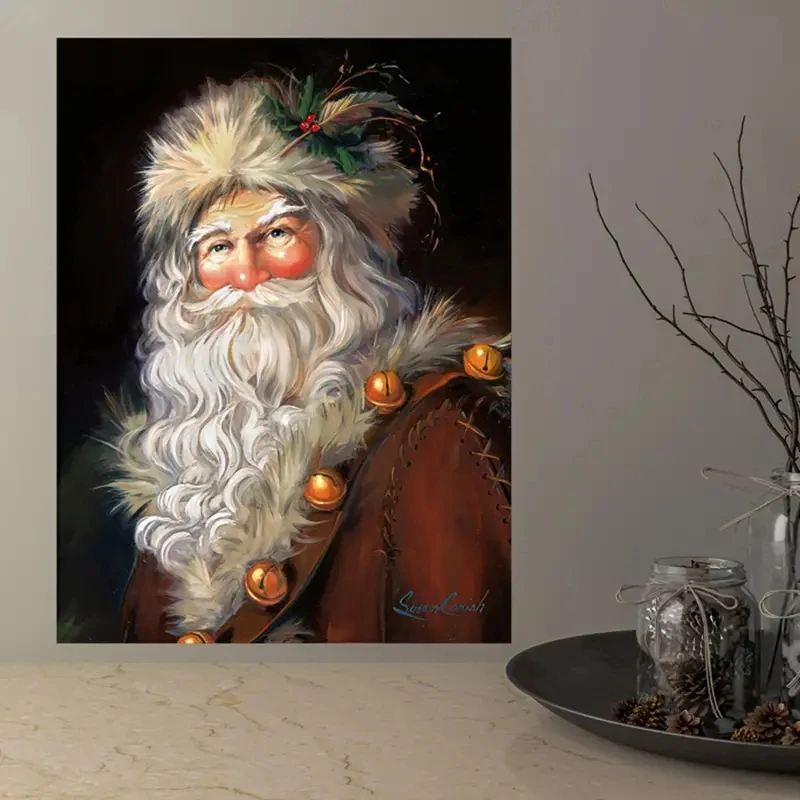Modern Style Christma Portrait Canvas Prints White Beard Grandpa Witchcraft Wall Art Poster Living Room Dormitory Decor Cuadr
