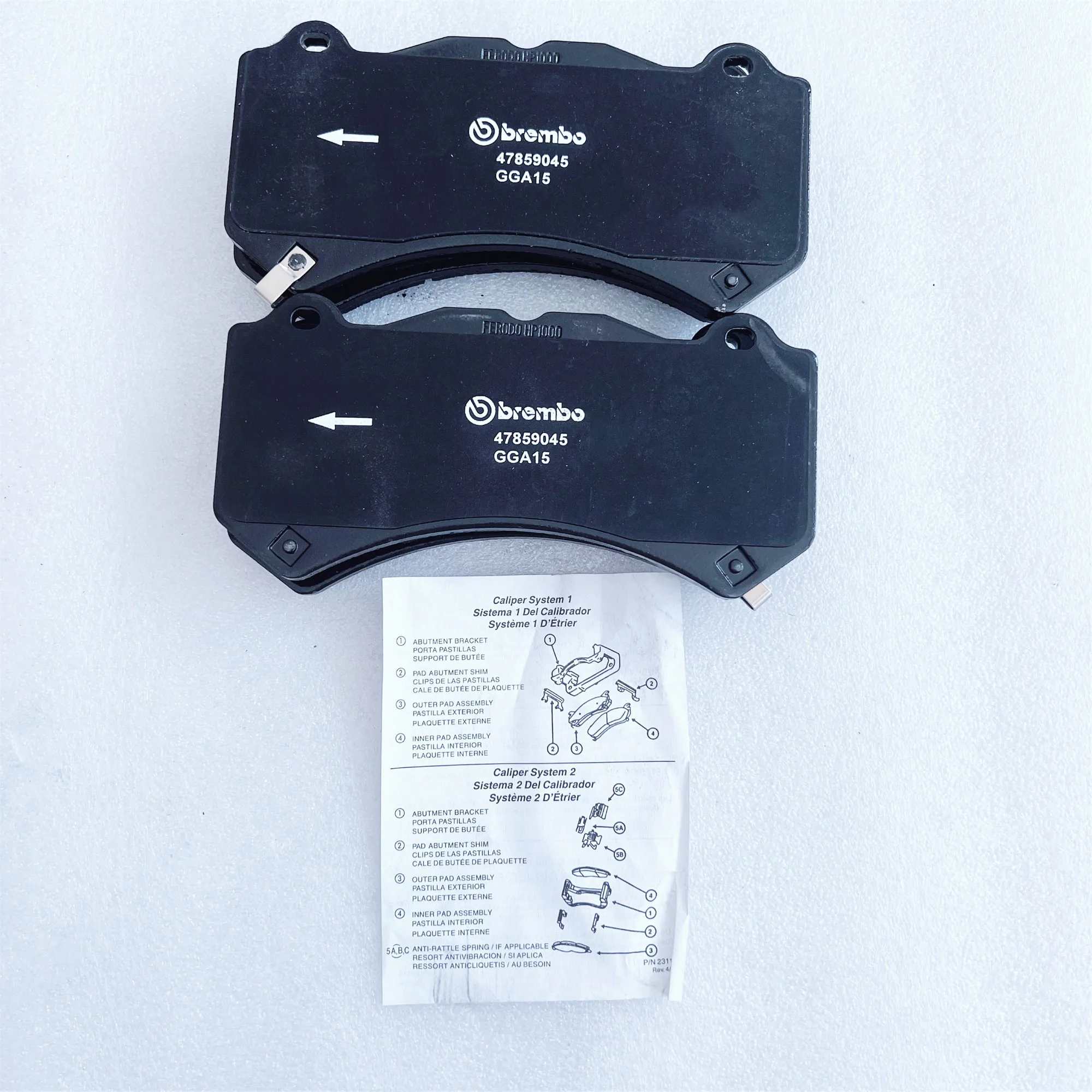 Front Pad Kit (Front Brake Pad Kit) 68144427AA, 68144427AB Applicable: Jeep Grand Cherokee, Jeep Grand Cherokee SRT82012-2015