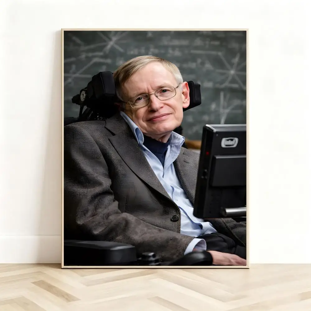 Brilliant Scientist S-Stephen Hawking Poster Classic Self-Adhesive PP Wall Sticker for Living Room Bar Decor Gift