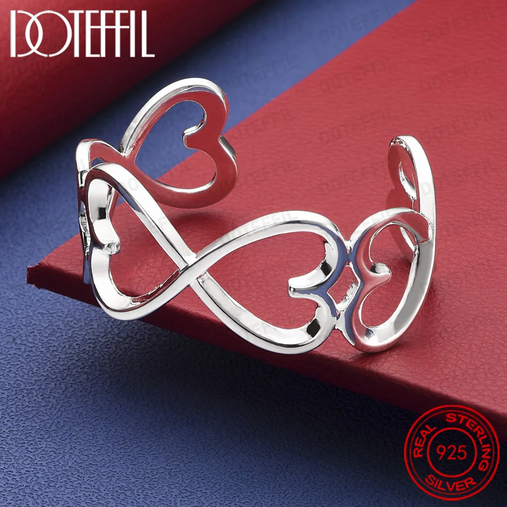 Armreif aus 925er-Sterlingsilber mit großem Herz für Damen und Herren, Hochzeit, Verlobung, modischer Charme, Party-Schmuck