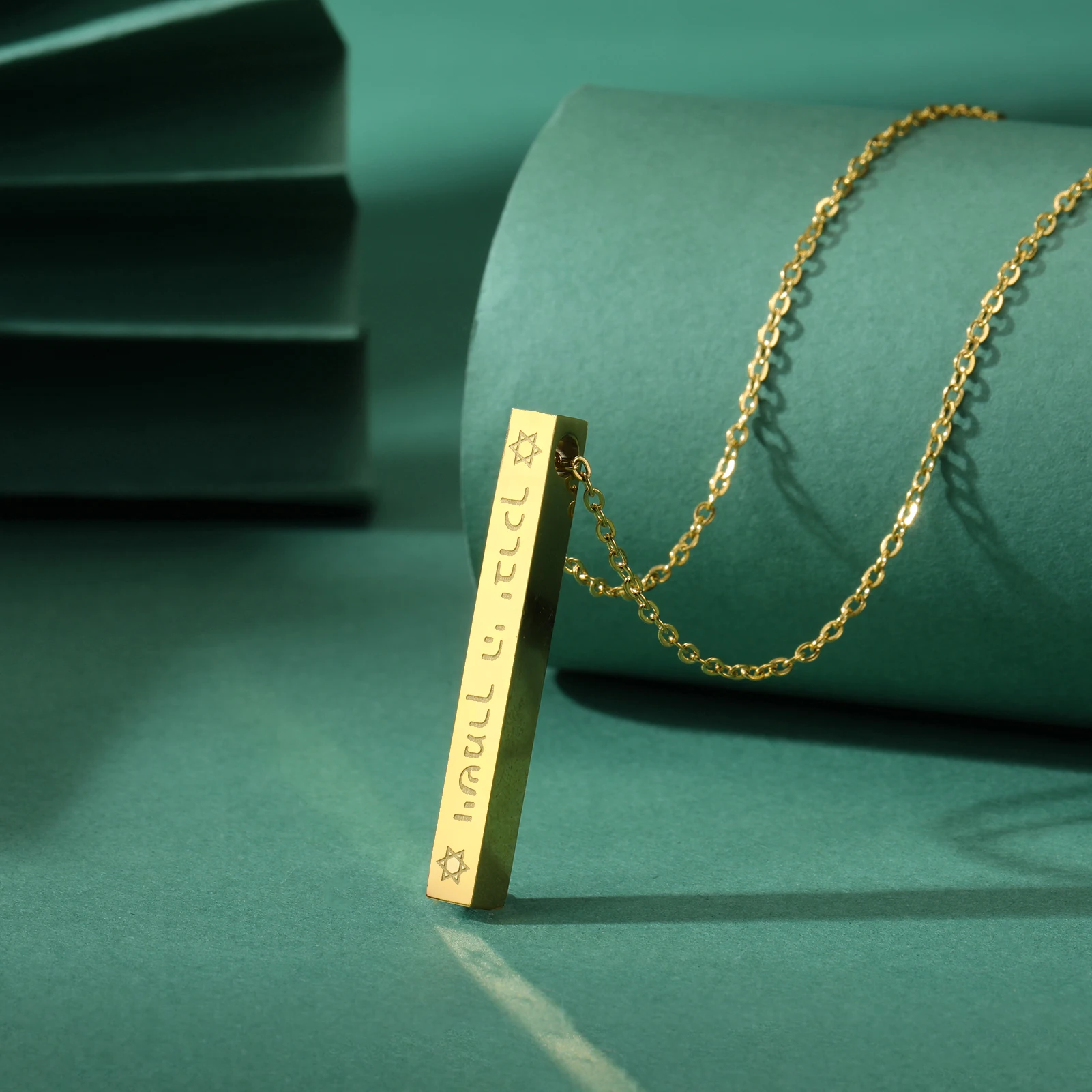 Lemegeton نجمة دافيد للنساء إكسسوارات اليهودية دلاية مكعبة مجوهرات عتيقة على الرقبة قلادة نص عبري هدية