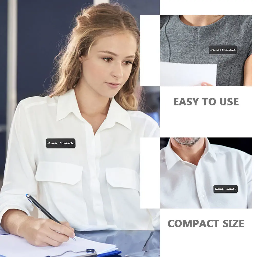 

2 Pcs Office Worker Name Badge Blank Badges Plastic Label Hard PVC Tags Stocking DIY