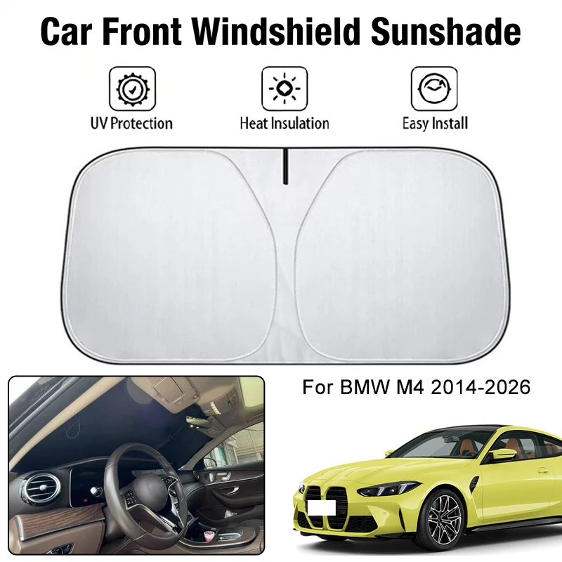 

Car Front Windshield Sunshade Cover For BMW M4 2014-2026 UV Block Heat Insulation Auto Interior Sun Protection Accessories