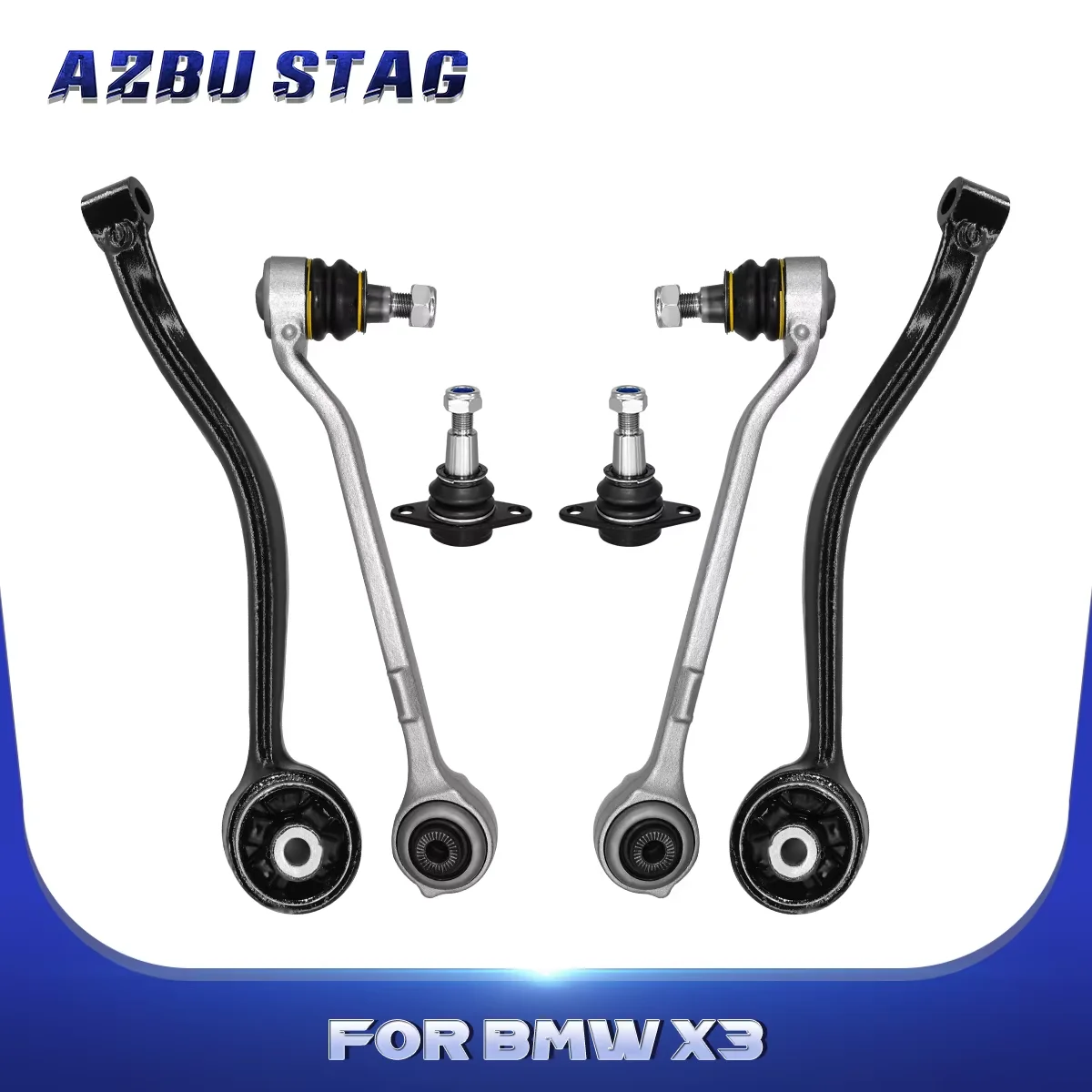 

AzbuStag Front Lower Rearward Forward Left Right Control Arm 6Pcs for BMW F25 F26 X3 X4 2011-2018 MS101250 31126787669 MS101251