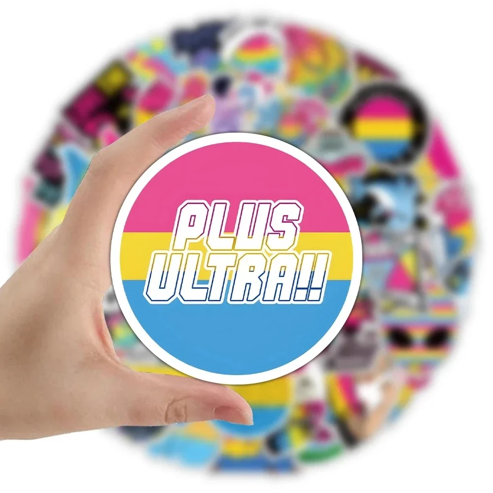 60 個パンセクシュアルプライド落書きステッカー漫画レインボー LGBT デカール装飾 DIY ラップトップギターノートブックヘルメット子供のおもちゃギフト
