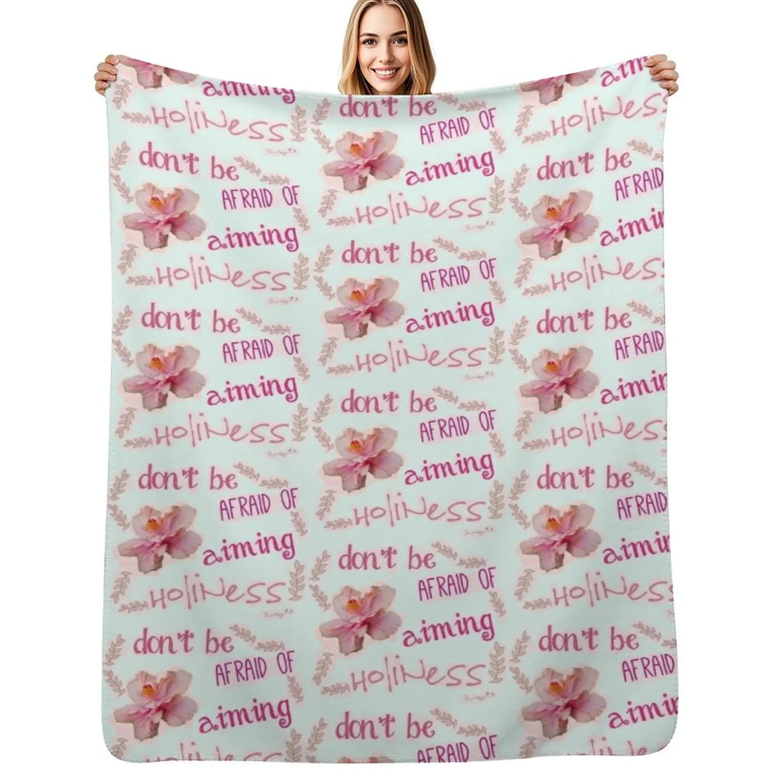 Don't be afraid of aiming Holiness | Ordinary Holiness Collection | Elle Mognet Throw Blanket Single Blankets