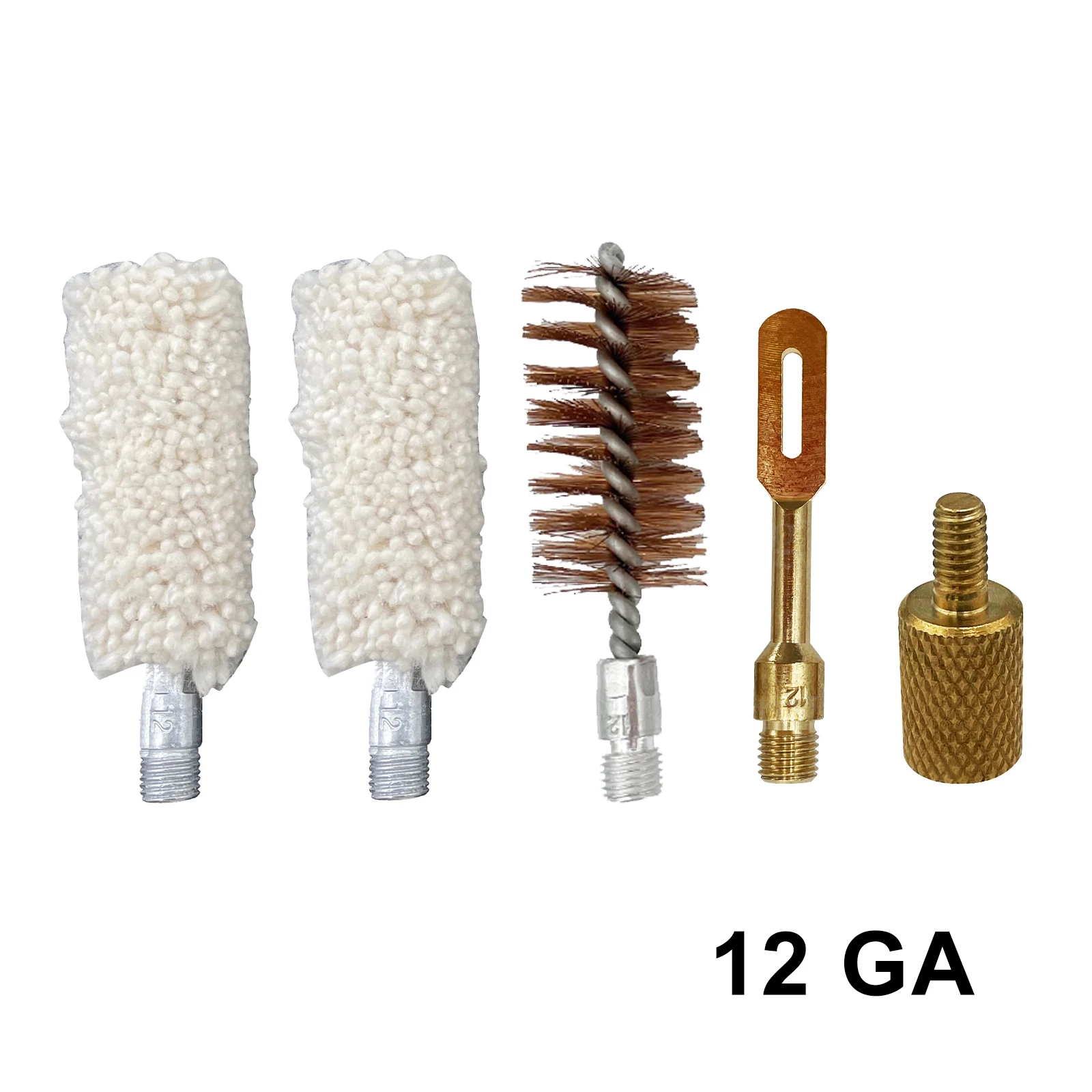 MIDUG 12 Ga Gun Cleaning Kit  Gun Cleaning Brush Mop Brass Jags Slotted Loops Tip Gun Bore Barrel Clean Kit for .17 Cal .22 Cal