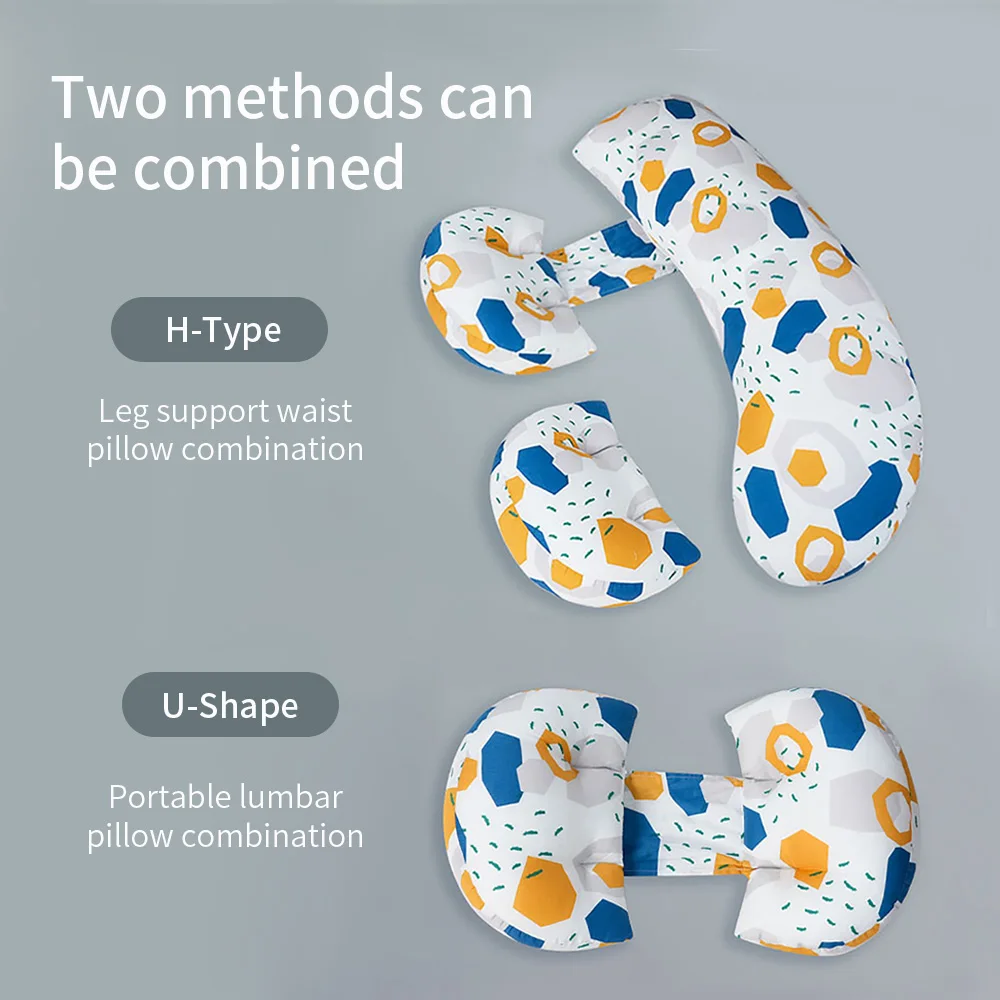 

Vibrant Geometric Design Multi-functional Pregnant Pillow Side-Sleeping Throw Pillow,All-Day Comfort Perfect for Naps & Nights
