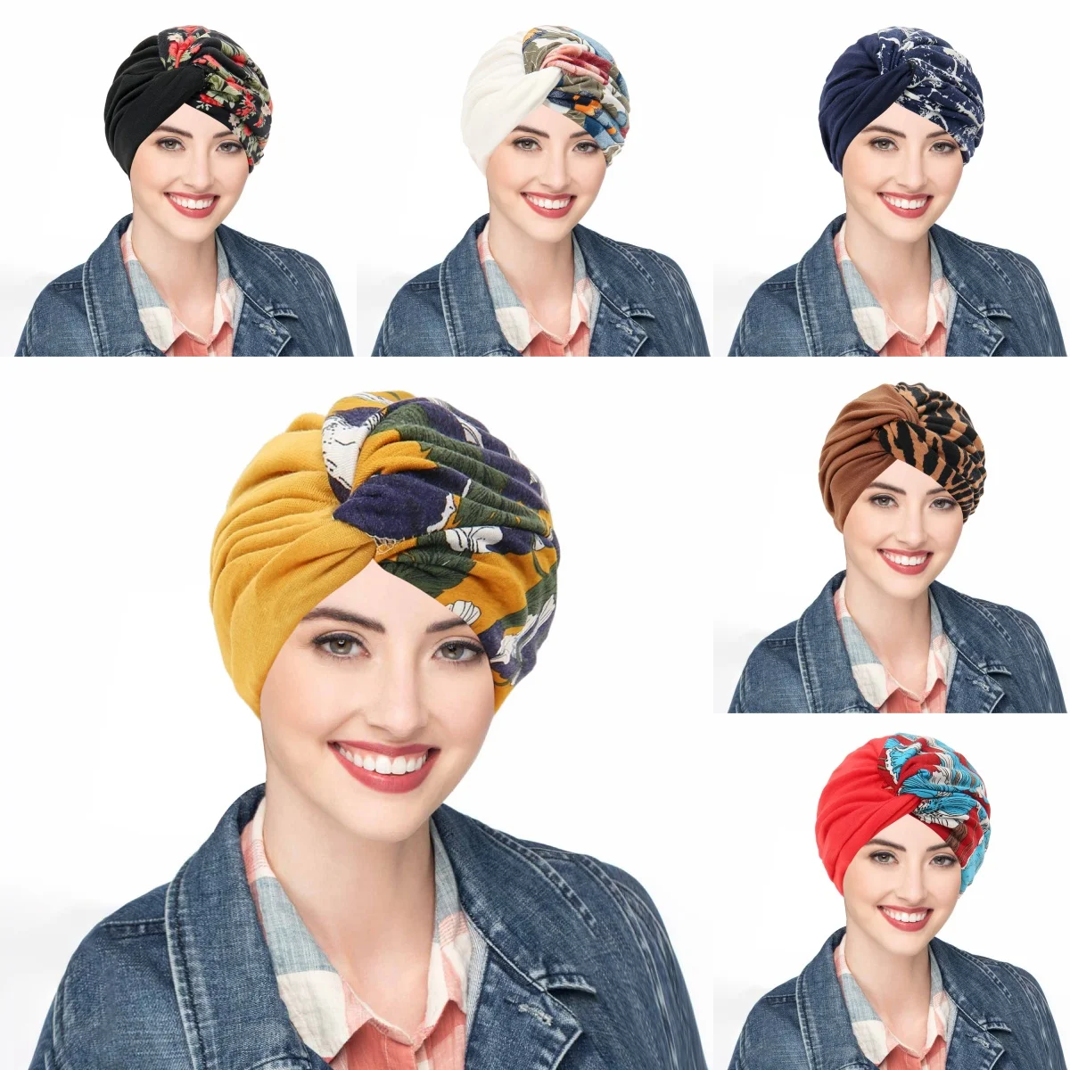 

2025 New Women Headwear Beanie Hat Hijab Cap Twist Knot Turban For Girl Chemo Head Wrap Soft Stretch Hair Loss Alopecia