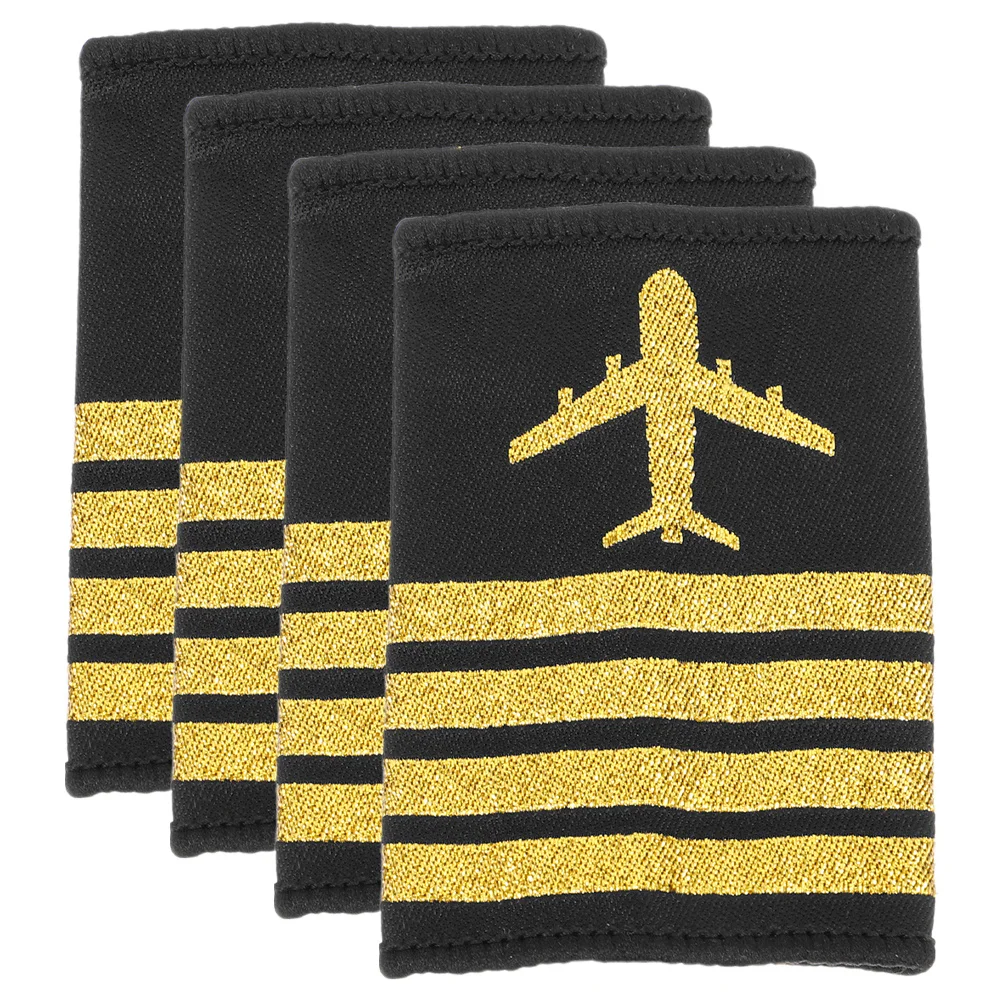 

2Pairs Aviation Shoulder Epaulets Distinctive Design Uniform Bars Symbol of for Pilots and Aviation
