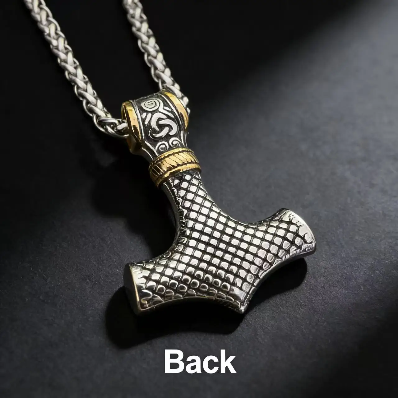 316L Edelstahl Nordic Odin Viking Rune Anhänger Kette Halskette Für Männer Vintage Mjolnir Schmuck Zubehör Geschenk Box – Detail 4