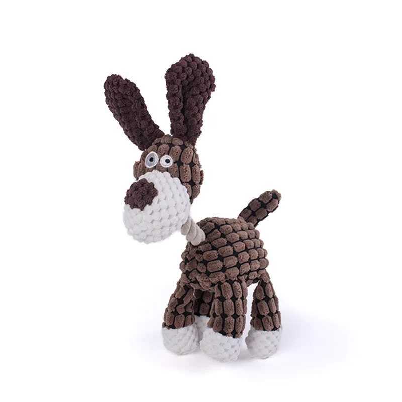 Plüsch-Hundespielzeug, Tiere, Form, bissfest, quietschendes Spielzeug, Cord-Hundespielzeug für kleine große Hunde, Welpen, Haustiere, Trainingszubehör – Detail 7