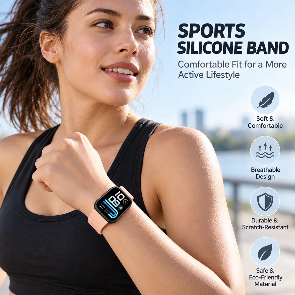 Replacement Silicone Watch Strap Adjustable Soft Watch Band Colorful Wristband for Redmi Watch 6 Active/6 Lite/6/5/4