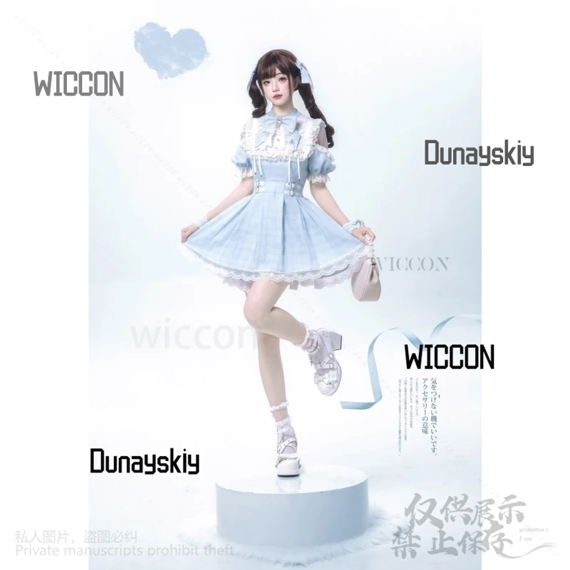 Jirai Kei الفتيات تأثيري أنيمي اليابانية أكوا الحلو لوليتا القوس الدانتيل الكشكشة قبالة الكتف القوطية Y2k Kawaii حفلة الهالوين كوس