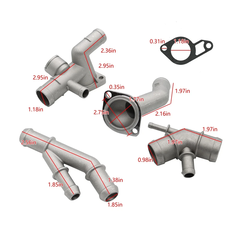 

Radiator Flange Coolant Water Pipe As Picture Shows Aluminum Coolant Housing Set Stable Reliability Direct Replacement