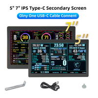 5 7 Inch 1024x600 IPS Type-C Secondary Screen Computer LCD Monitor Display USB Dynamic Mini Display for Computer