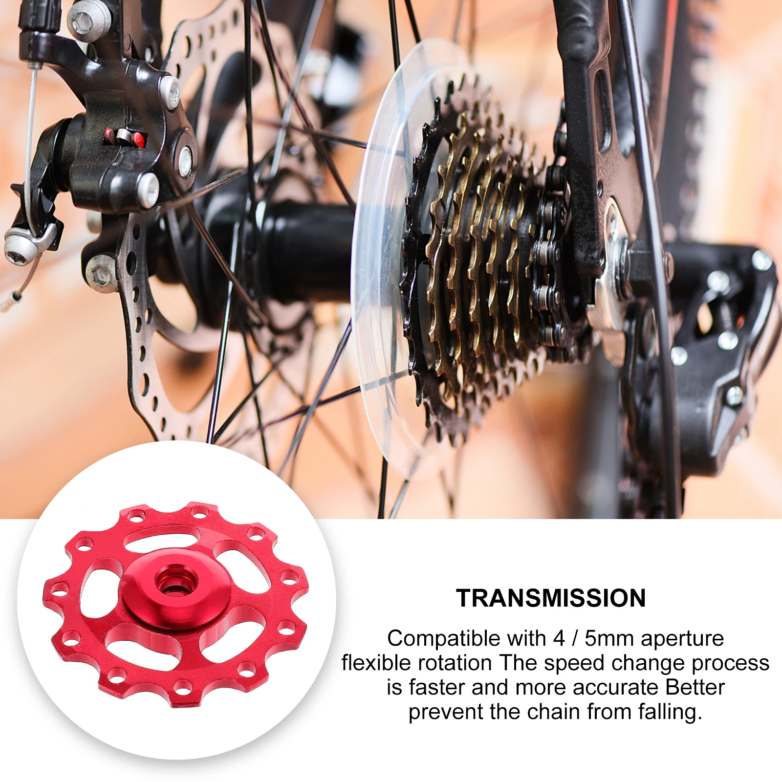 

Aluminum Alloy Bike Derailleur Pulley 4/5mm Ceramic Bearing Rear Mountain Red Multicolor Faster Shifting Chain Protection