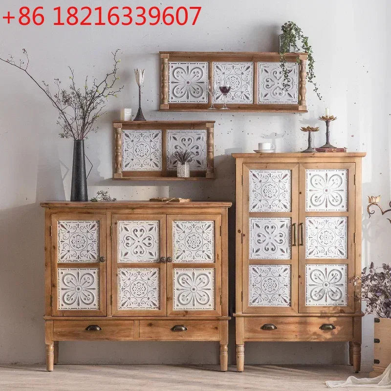 

TAO Sideboard Cabinet Door-to-Door Curio Cabinet Living Room Wall Cabinet Solid Wood Carved
